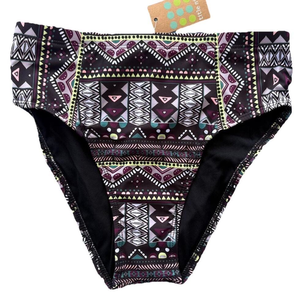 Title Nine NWT Womens Size XS Multi-Color Geometric Swim Briefs Bottoms